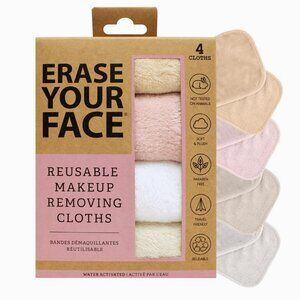 Erase Your Face Supersoft Reusable Makeup Removing Wash Cloths 4 Pack